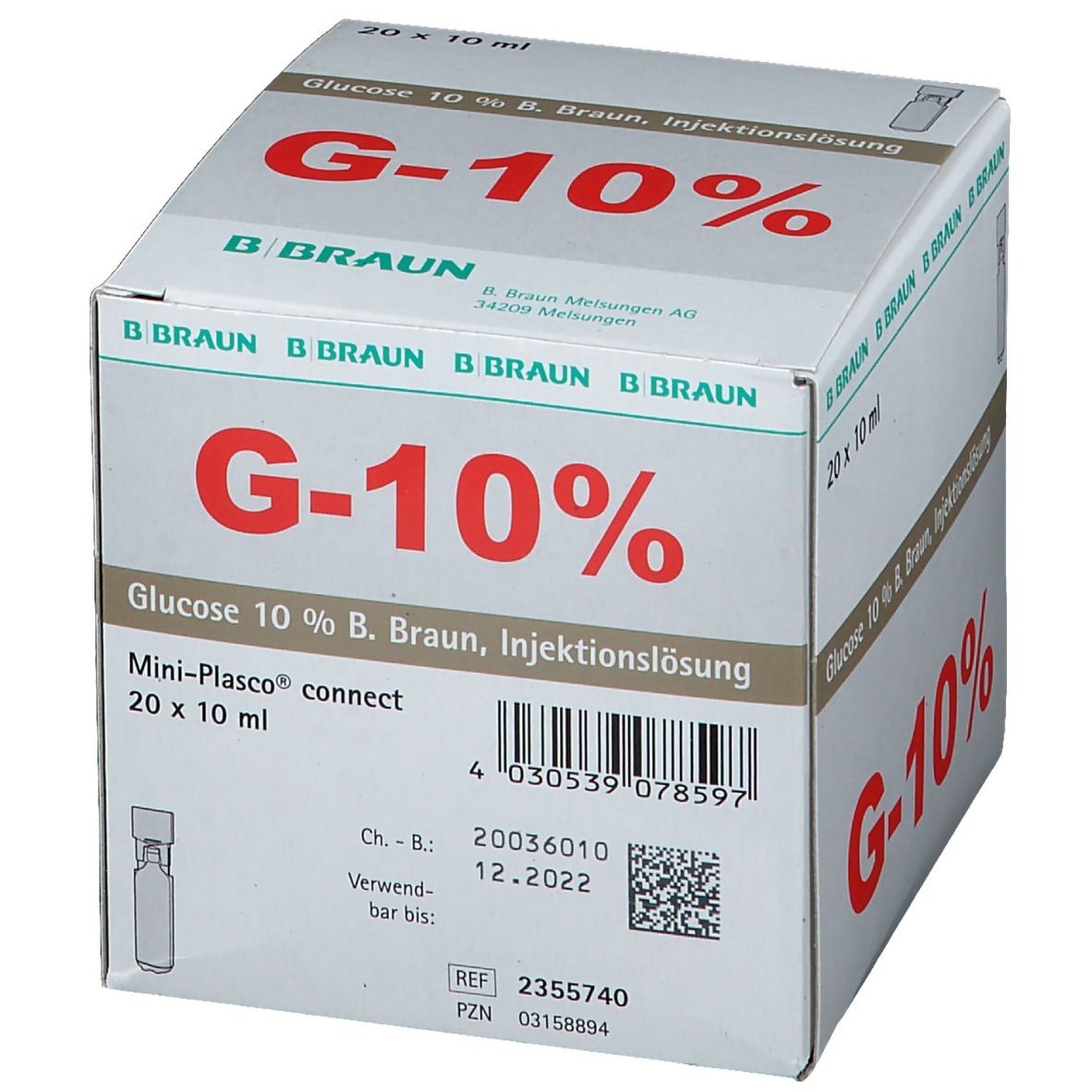 Glucose 10 % B. Braun Mini-Plasco® connect Injektionslösung