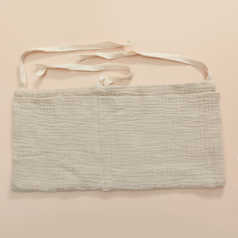 Baumwoll Babybett Organizer Hängende Bett Tasche Aufbewahrungsbeutel für Windeln / Kleidung / Spielzeug - Braun