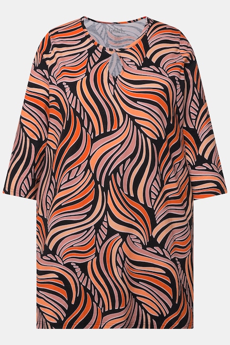 Longshirt, gemustert, Rundhals, 3/4-Arm