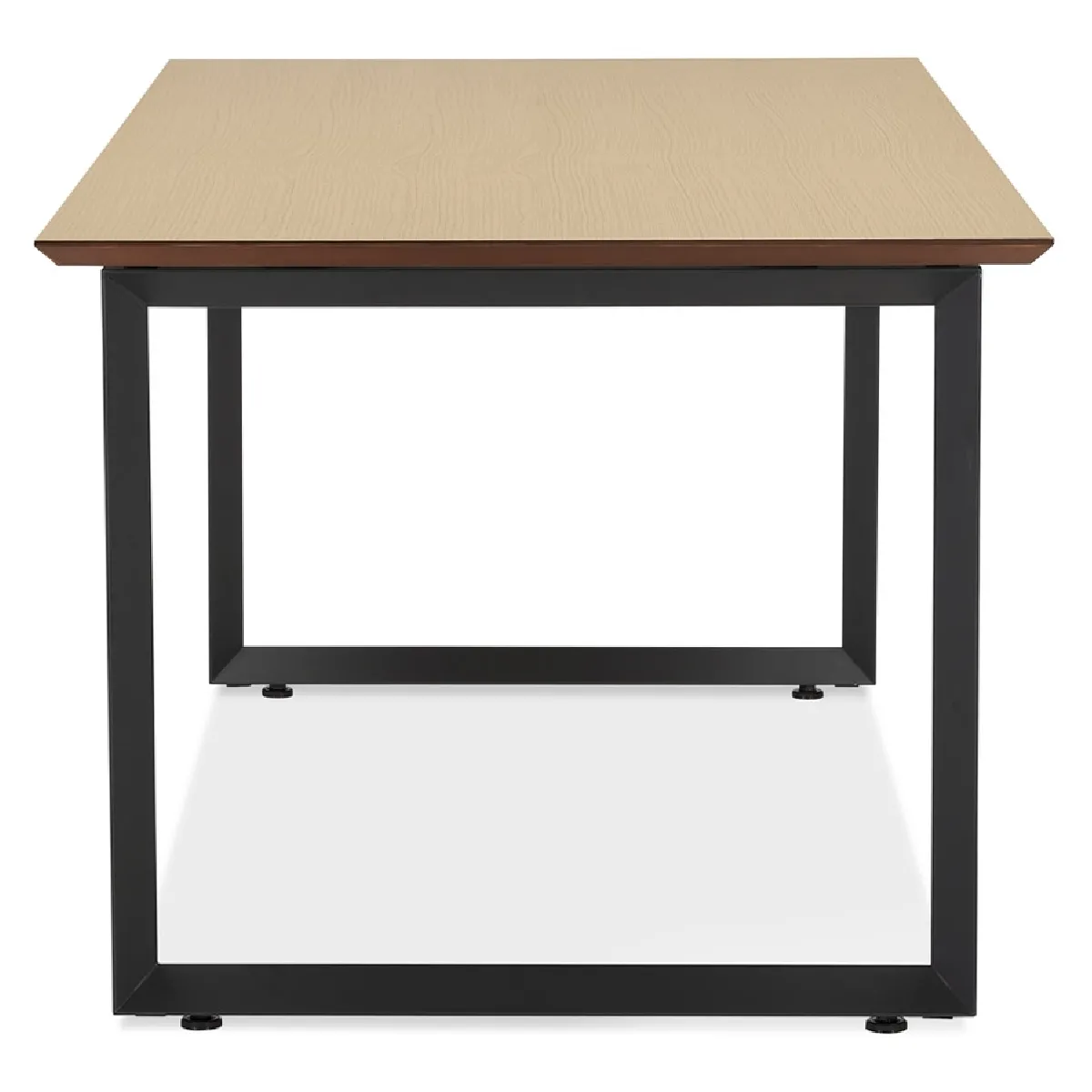 Alterego Bureau GIMINI bois naturel/métal noir - 130x70 cm