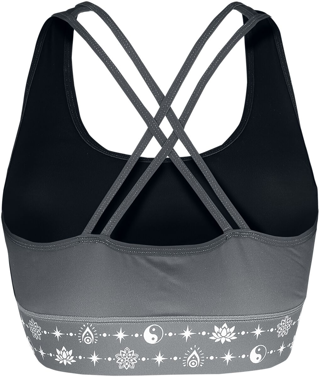 Sport & Yoga - Brassière Grise Imprimée & Bretelles Croisées Dans Le Dos | Collection Spéciale EMP Bustier