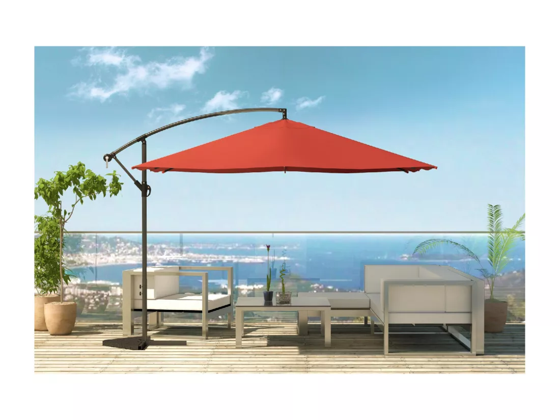 Parasol carré 3x3m terracotta SOLENZARA