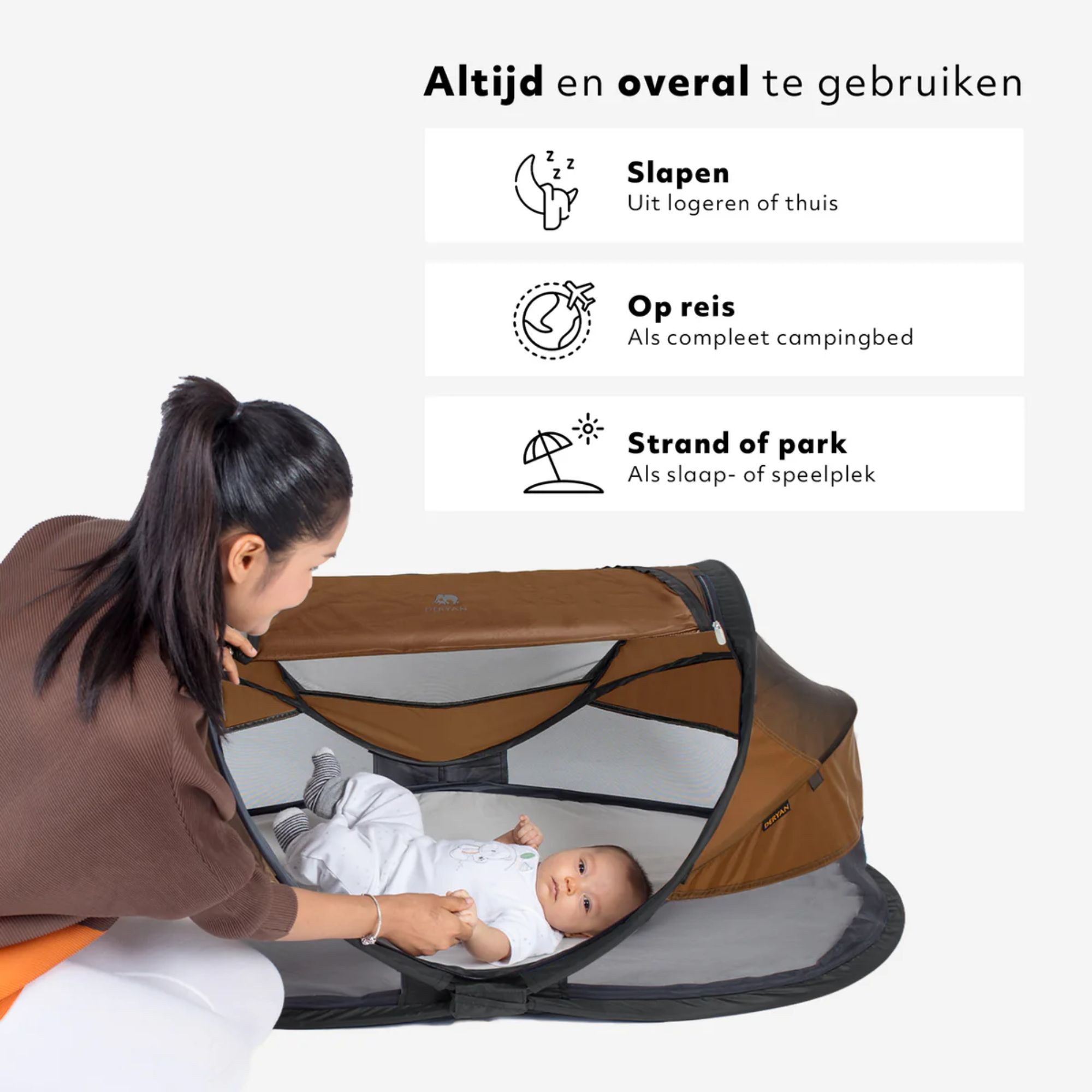 Deryan Baby Luxe campingbedje - Caramel