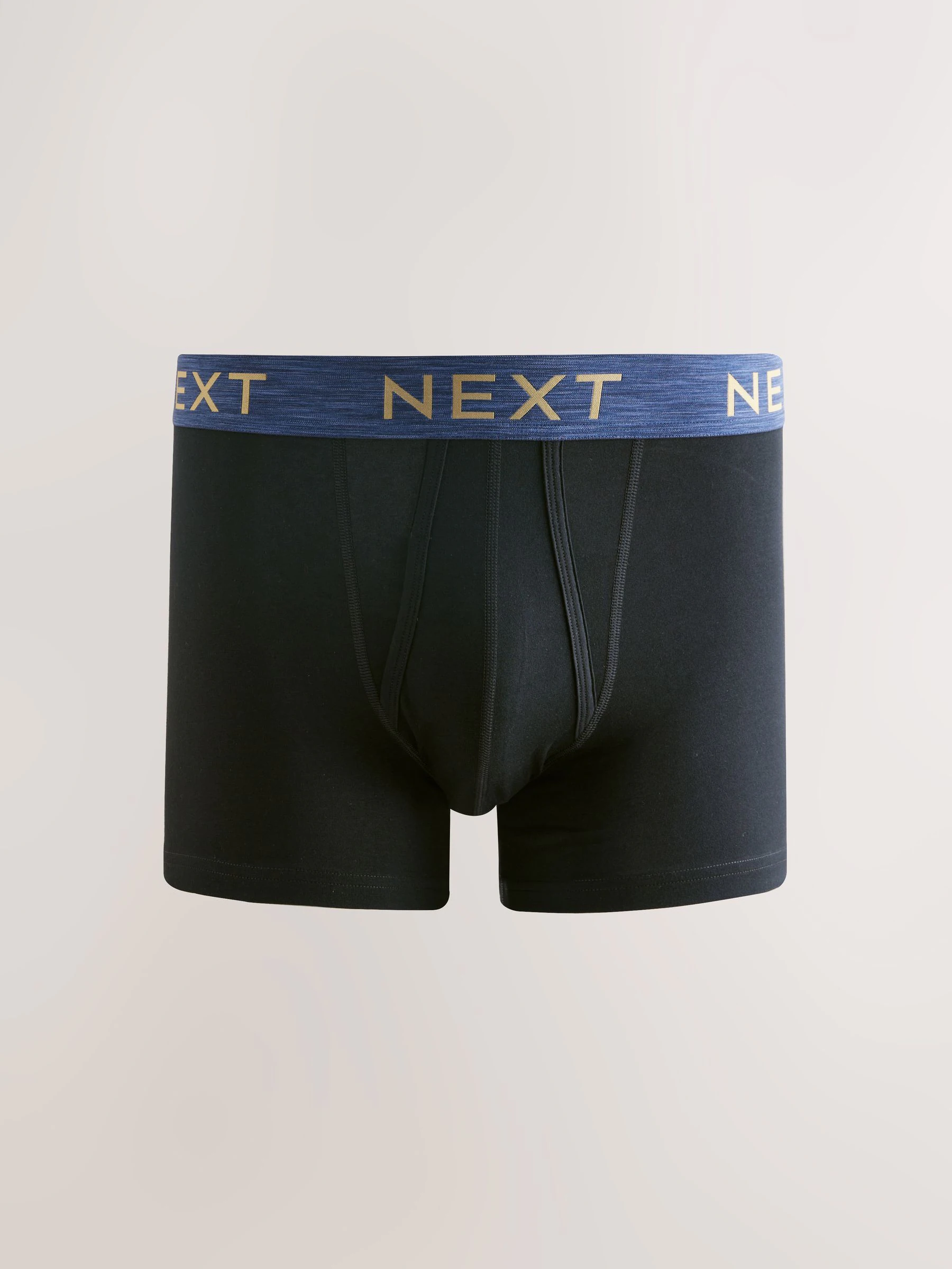 Zwart met luxe gemêleerde tailleband - Standaard - 10 Boxershorts zonder plooi