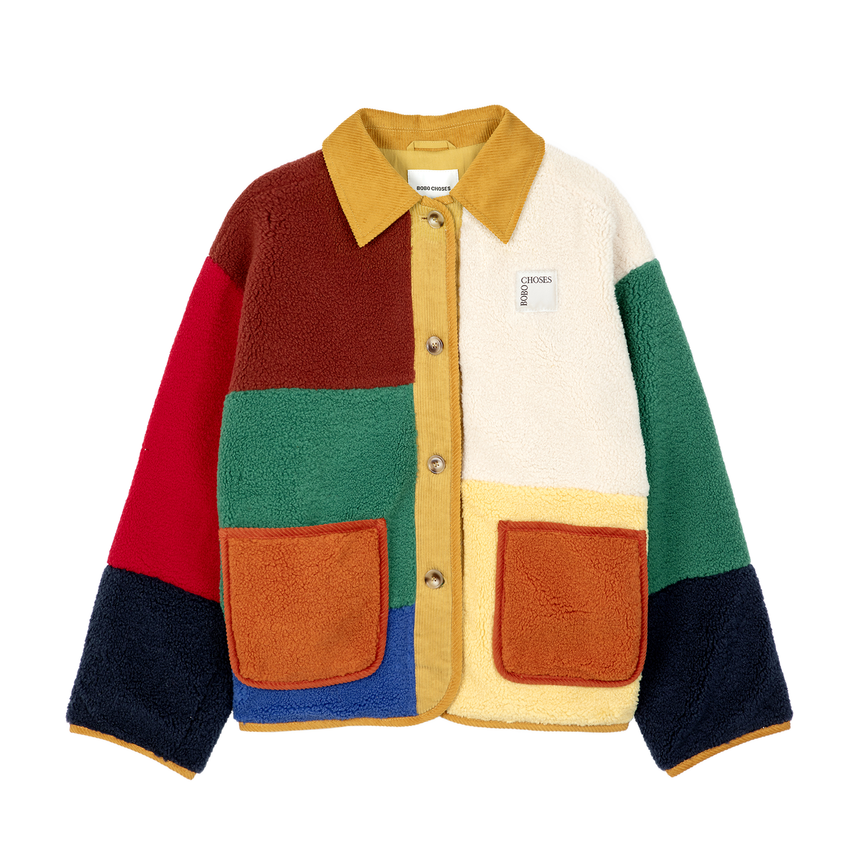 Veste col classique en sherpa | Multicolore