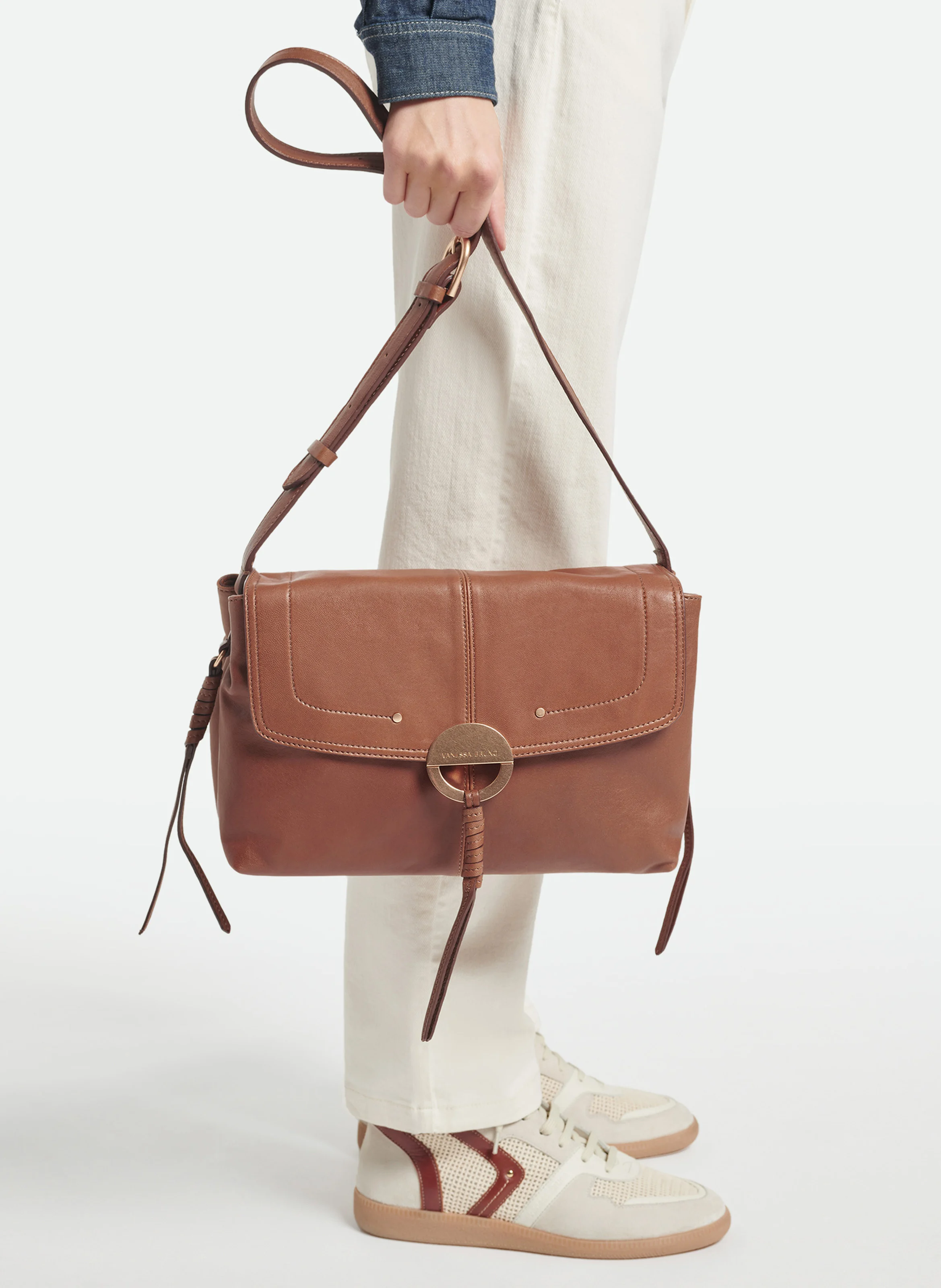 OTHILIA - Sac bandoulière en cuir souple| Marron