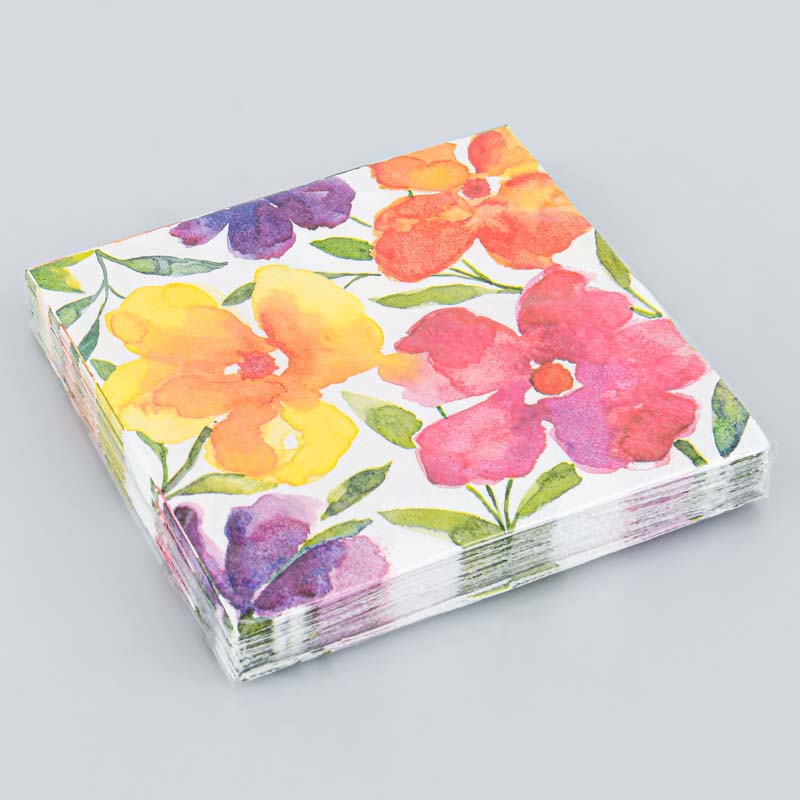 Lot de 20 serviettes 'Aquarelle' multicolore