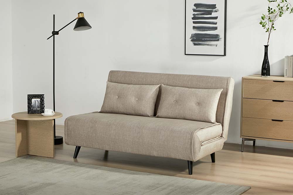 Schlafsessel SMART MULTIFUNCTION 140cm champagner Vogue Velours Samt Bettfunktion