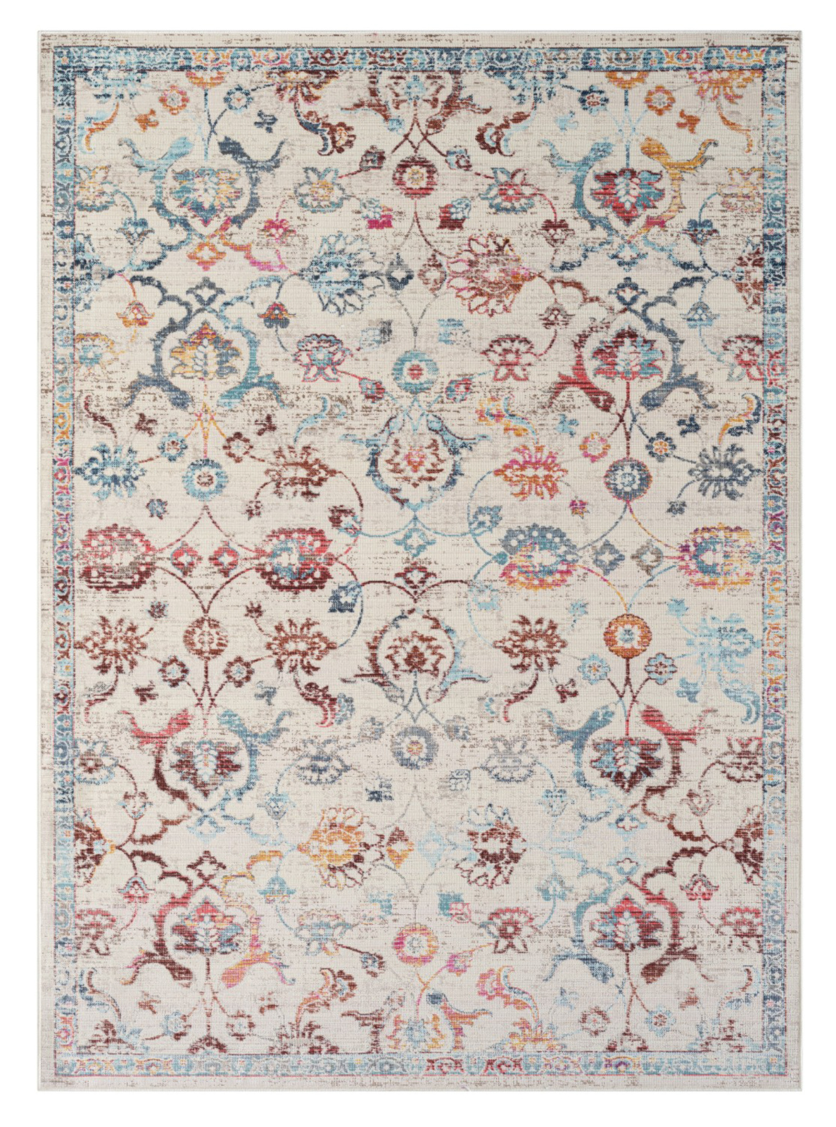 Teppich AURORA 4 - blau-rot-creme - 170x240 cm