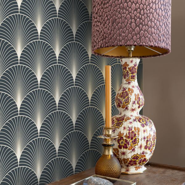 Estahome Art Deco Motief Behang II - 0,53 x 10,05 m - Roze / Roségoud