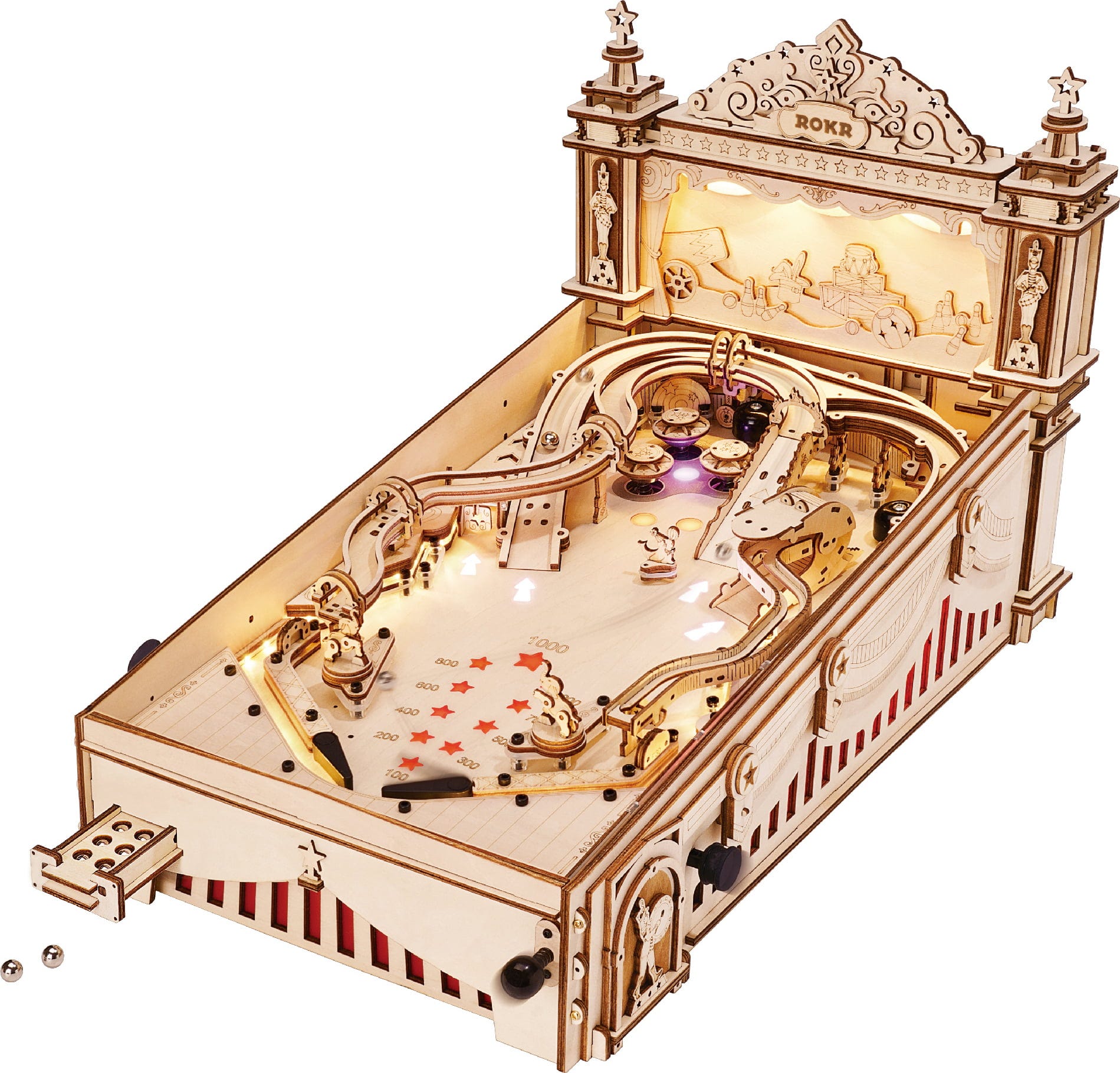 ROKR  3D Pinball Machine    3D Holzpuzzle: Baue dir deinen Highscore