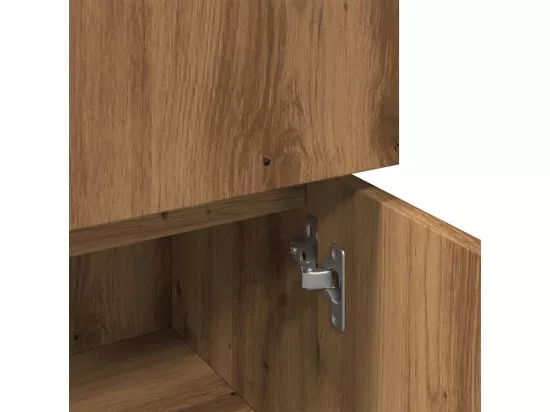 Armoire de bain chêne artisanal 30x30x95 cm bois d'ingénierie