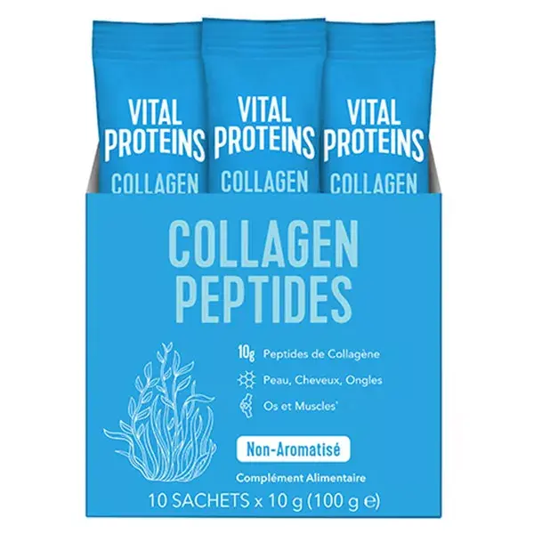 Vital Proteins Collagen Peptides Collagène Bovin en Poudre 10 sticks de 10g