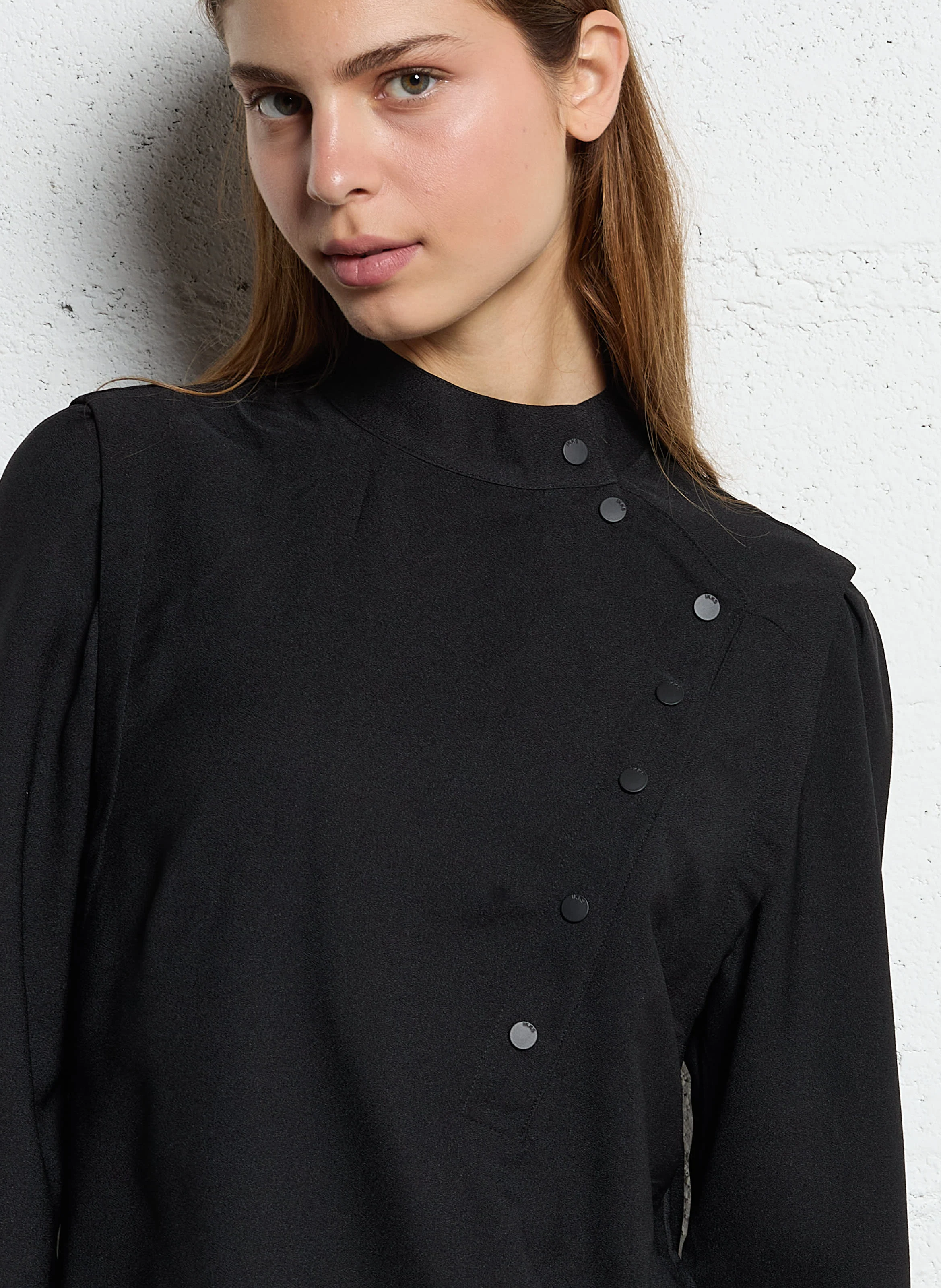 Robe courte col rond| Noir
