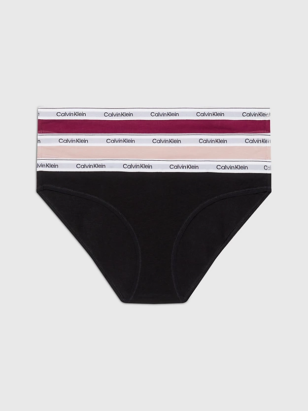 Conjunto com 3 calcinhas de biquíni de cintura baixa
