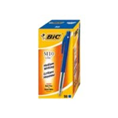 BIC M10 Clic - 50 Stylos à bille - bleu - 1 mm - rétractable