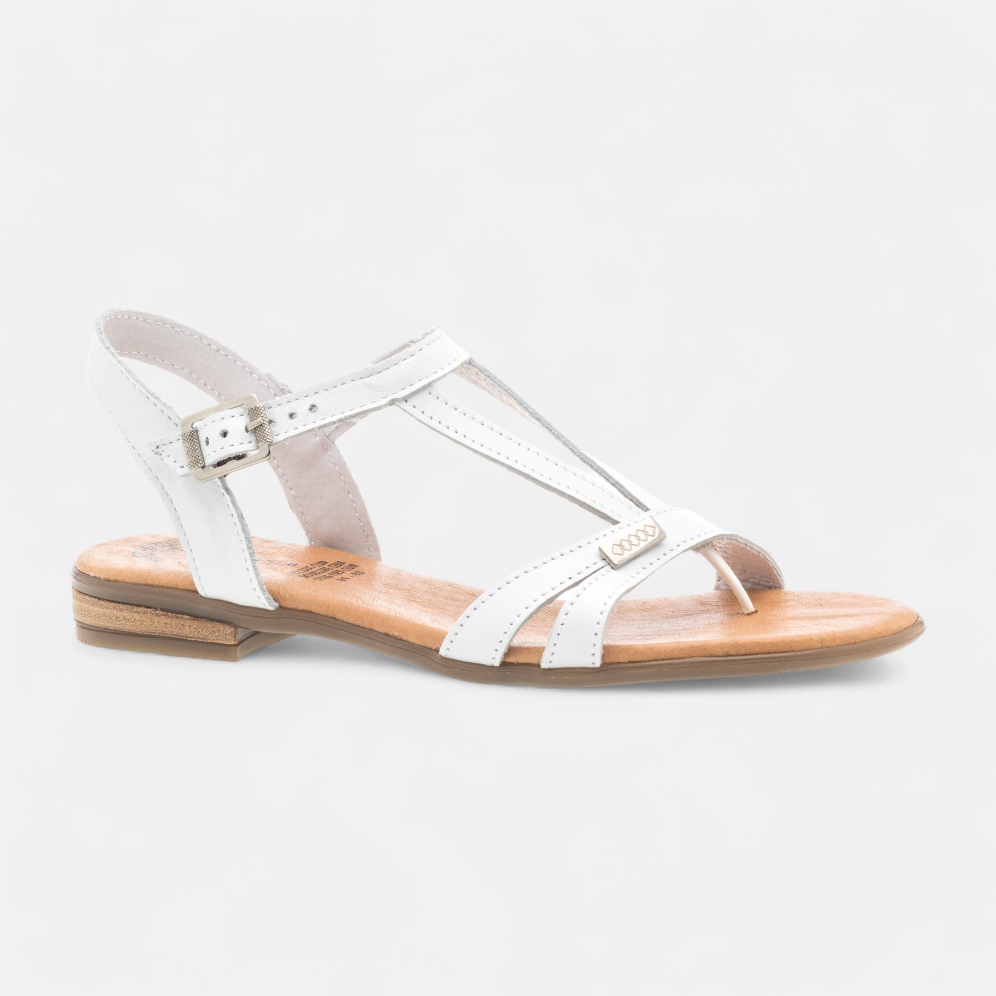 Sandales Femme en cuir blanc