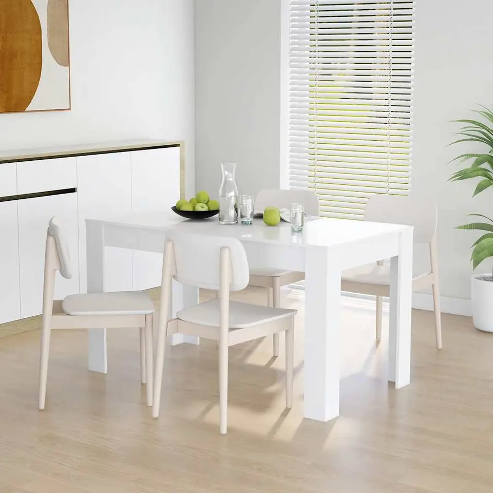 vidaXL - Eettafel - Wit - Bewerkt hout