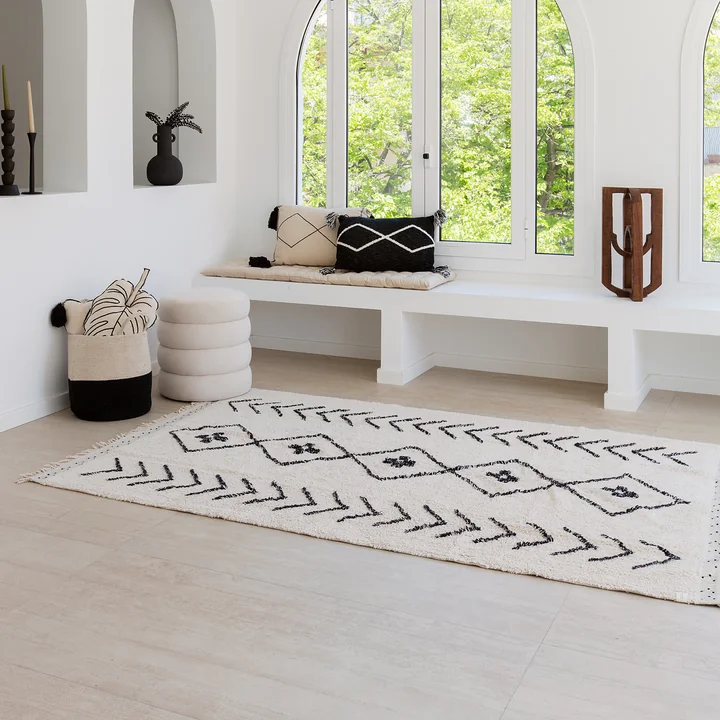 Lorena Canals - Bereber Rhombs, 120 cm x 170 cm, natur / schwarz