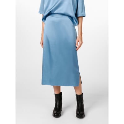 Damenrock Seidensatin, Mittelblau