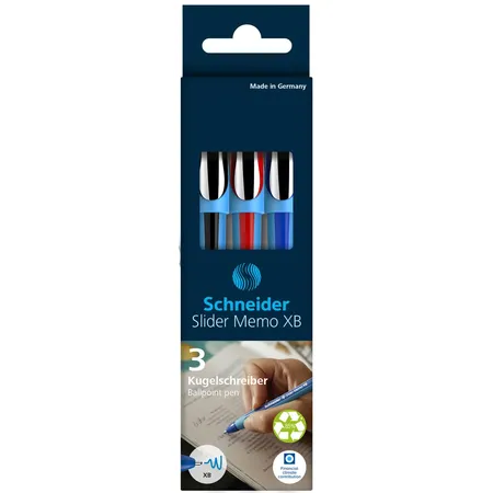 Schneider Kugelschreiber Slider Memo XB, 3er-Etui