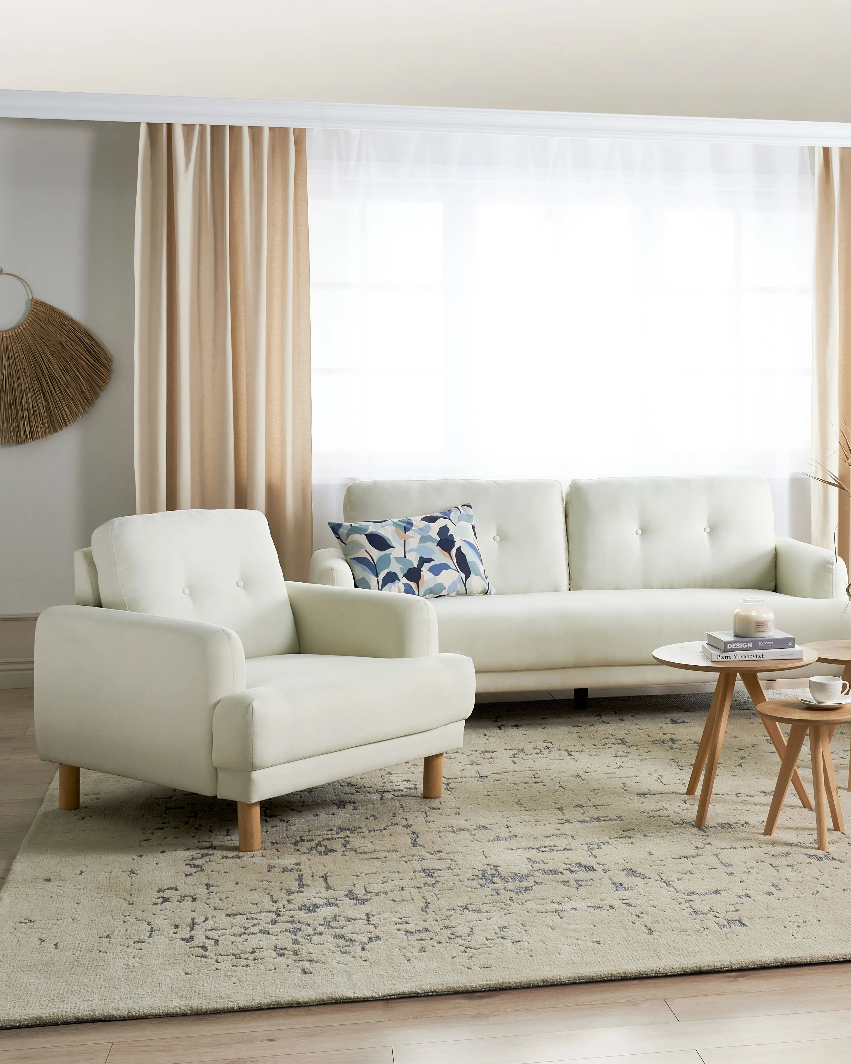 Fauteuil TUVE Stof Gebroken wit