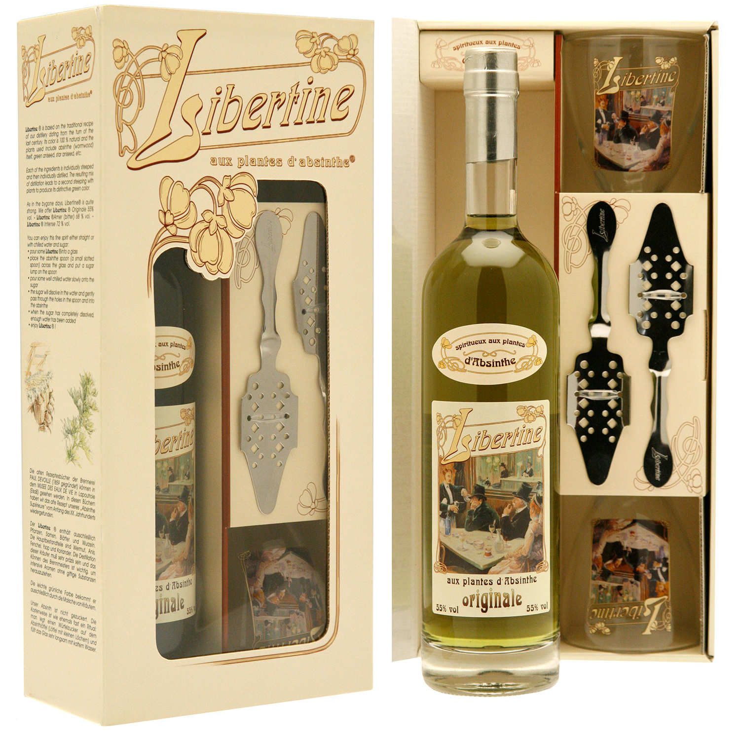 Coffret Libertine originale - Spiritueux aux plantes d'absinthe - 55%