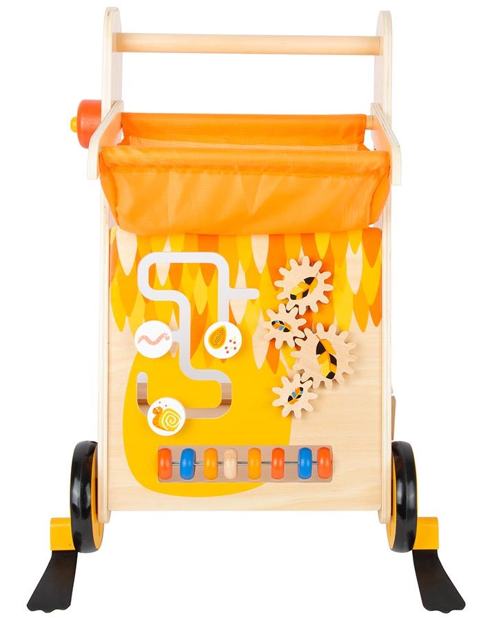 Lauflernwagen TUKAN mit Holzbausteine in orange