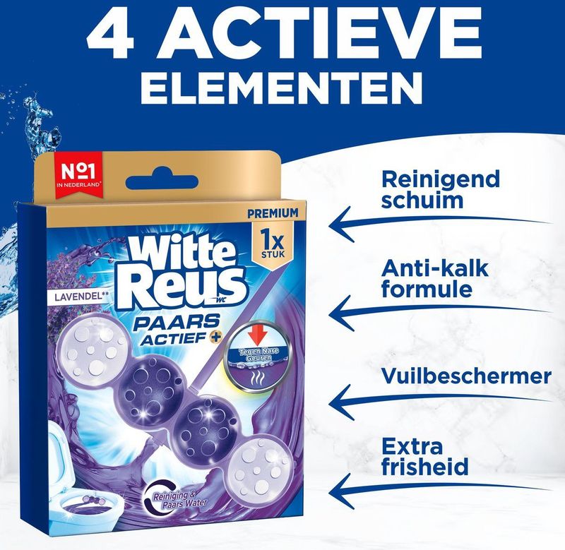 Witte Reus - Paars Actief - Toiletreiniger - Paars - 100% Recyclebaar