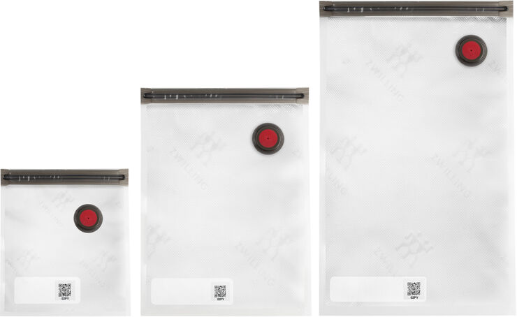 Zwilling Fresh & Save Vakuum posesæt 10 stk. Str S Transparent & rød