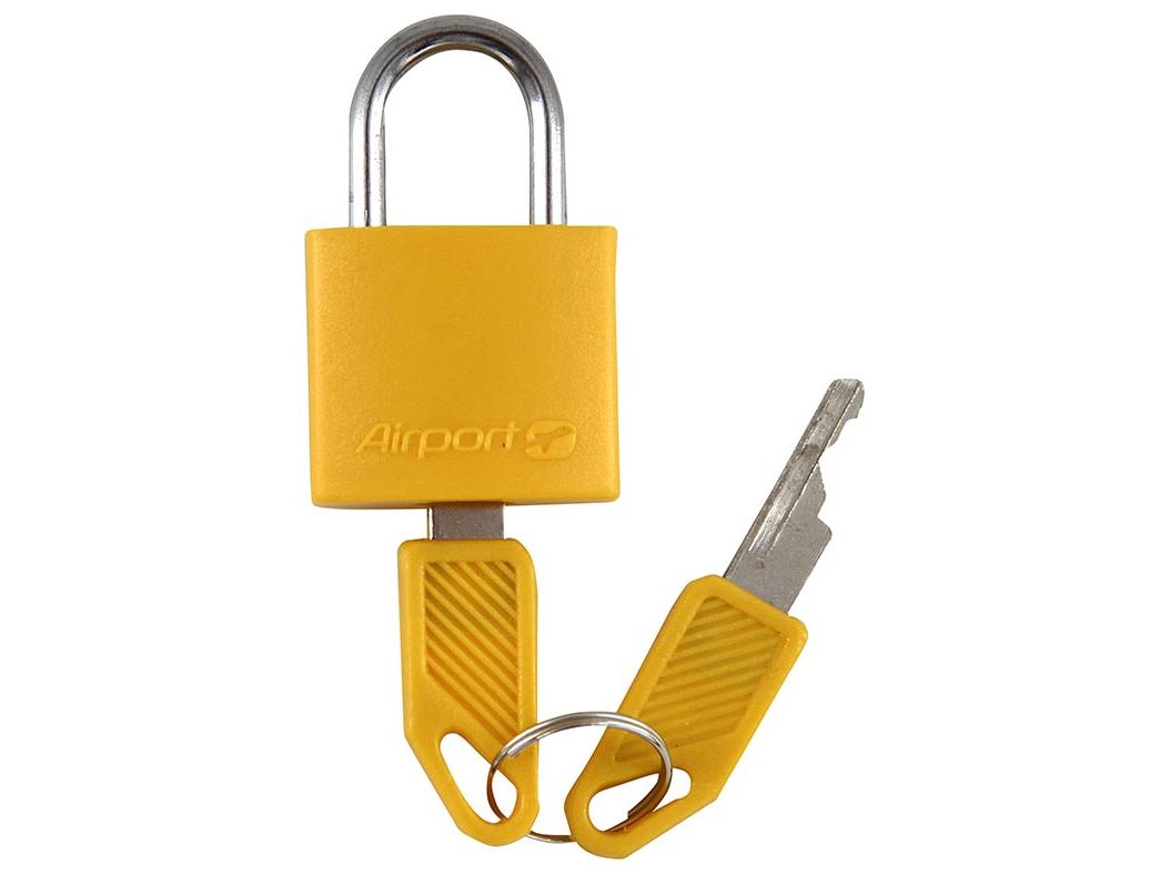 CADEADO SIMPLES AIRPORT 2 CHAVES AMARELO