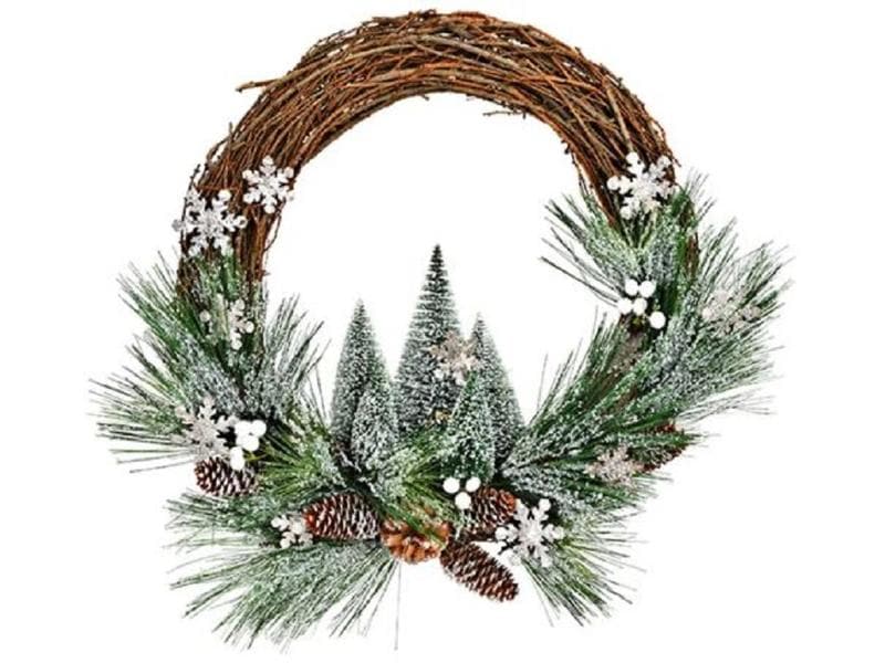 G. Wurm Adventskranz Tannen 55 x 49 x 9 cm Geschmückter Adventsring