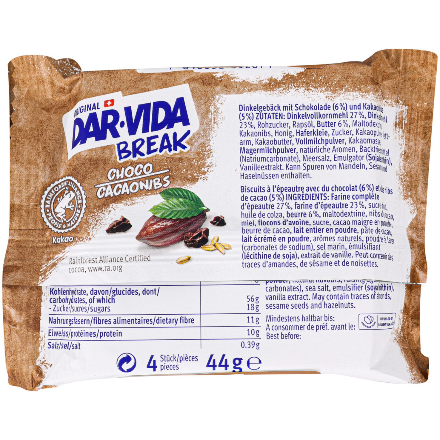 Dar-Vida Break Choco Cacaonibs 3 Portionen