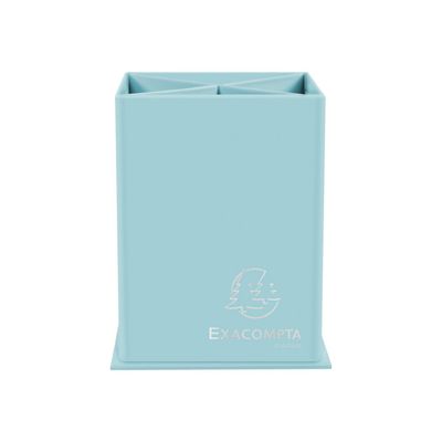 Exacompta Aquarel - Pot à crayons en carton - 4 compartiments - bleu pastel