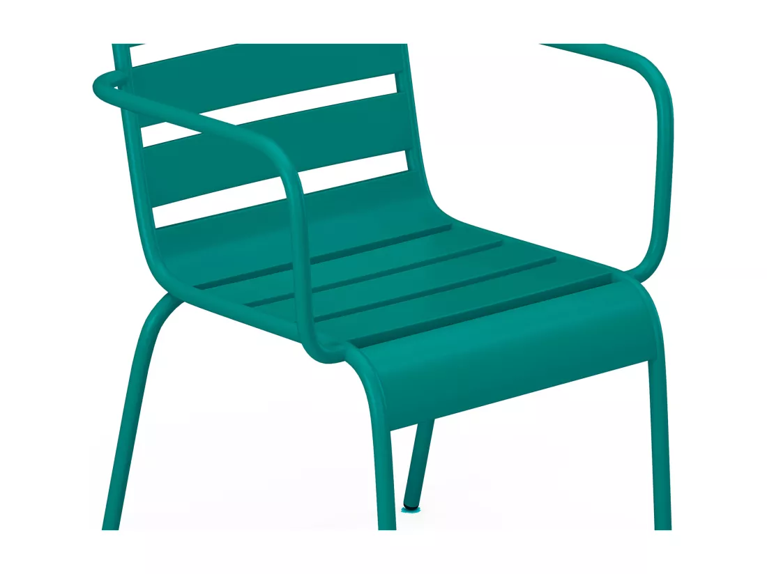Lot de 2 fauteuils de jardin empilables en métal - Bleu canard - MIRMANDE de MYLIA