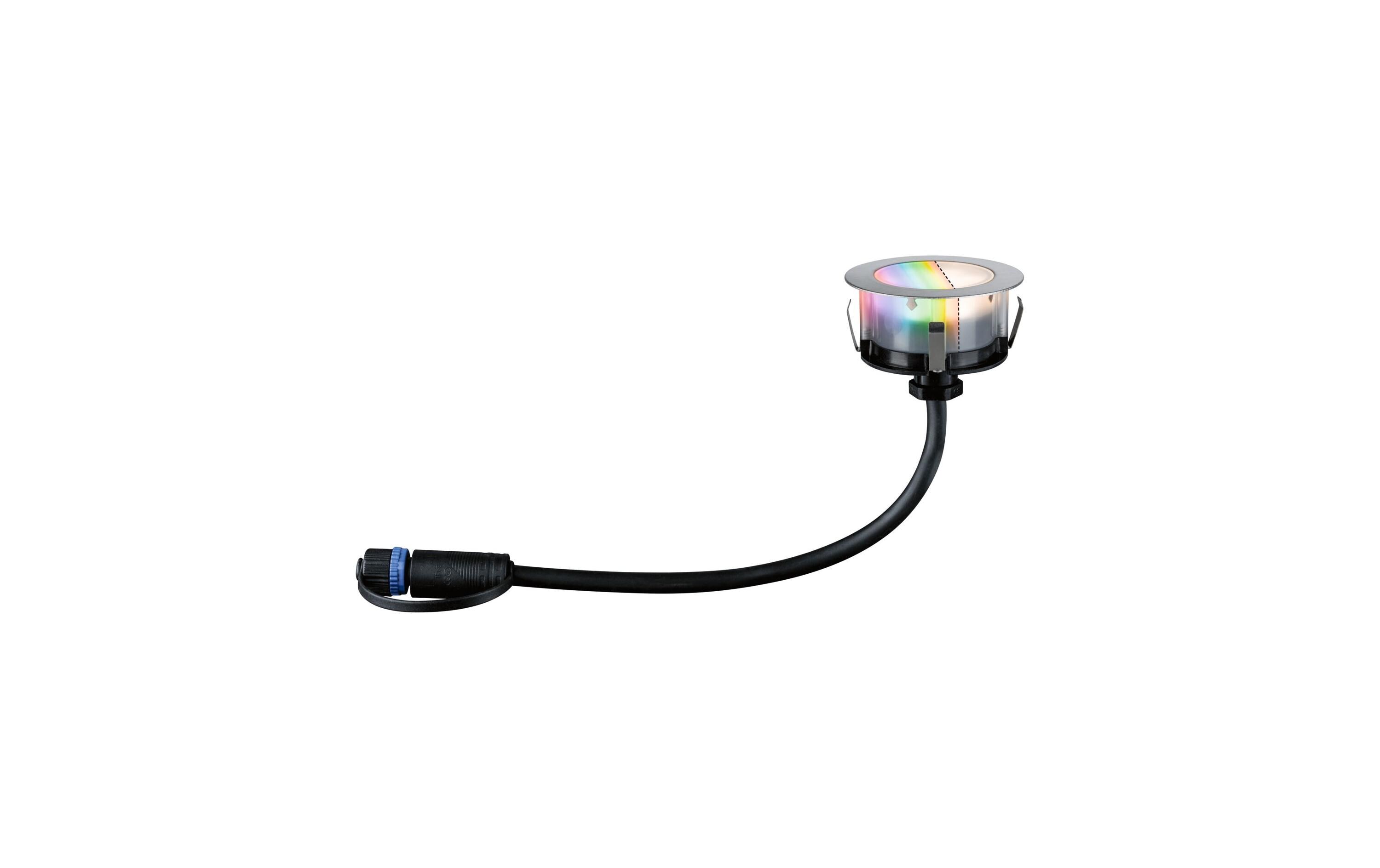 Einbauspot Plug & Shine Floor, RGBW, 2W, EdelstahlLED Bodeneinbauleuchte