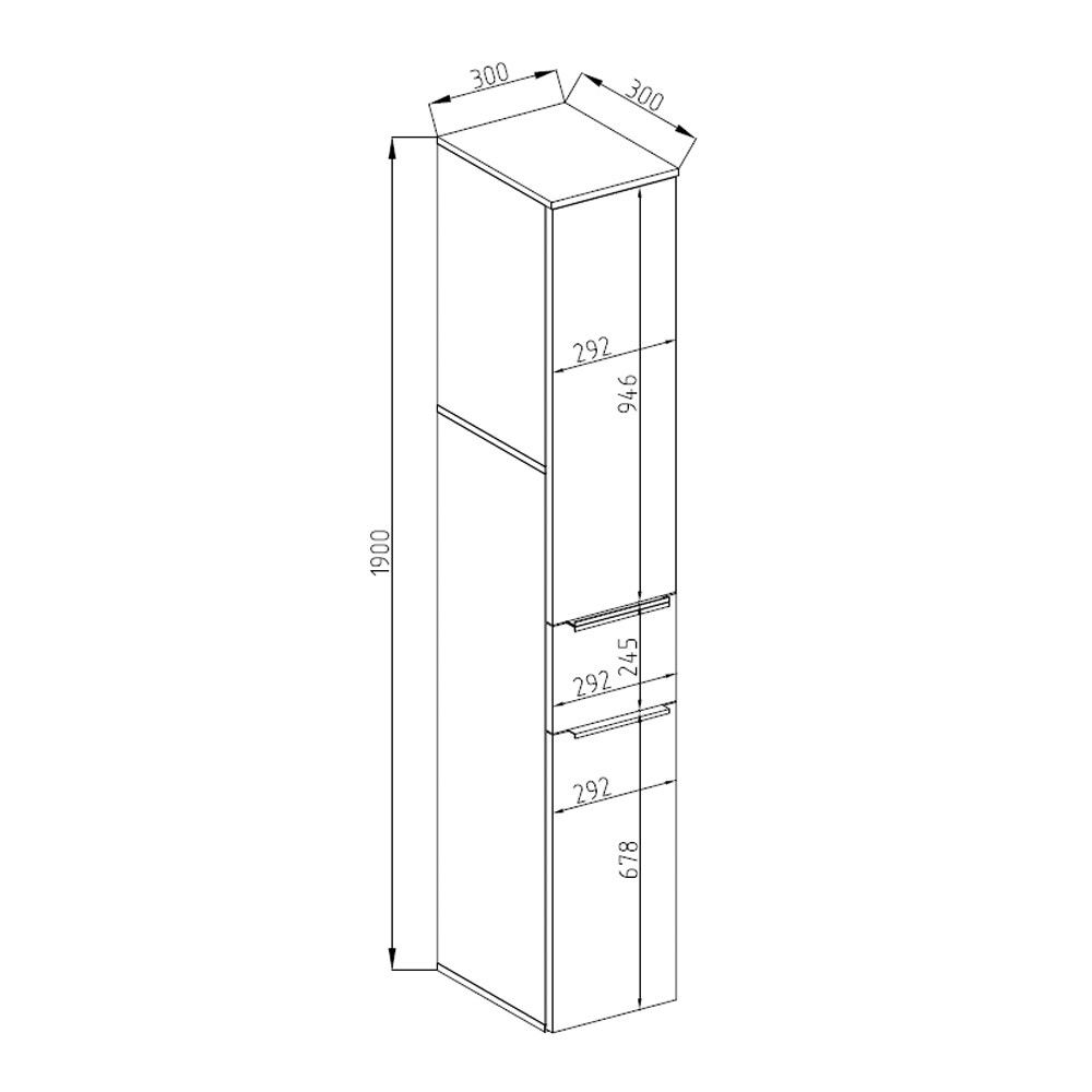 VICCO Badhochschrank OTIS Weiß - Badezimmerschrank Hochschrank Regal Badregal Bad