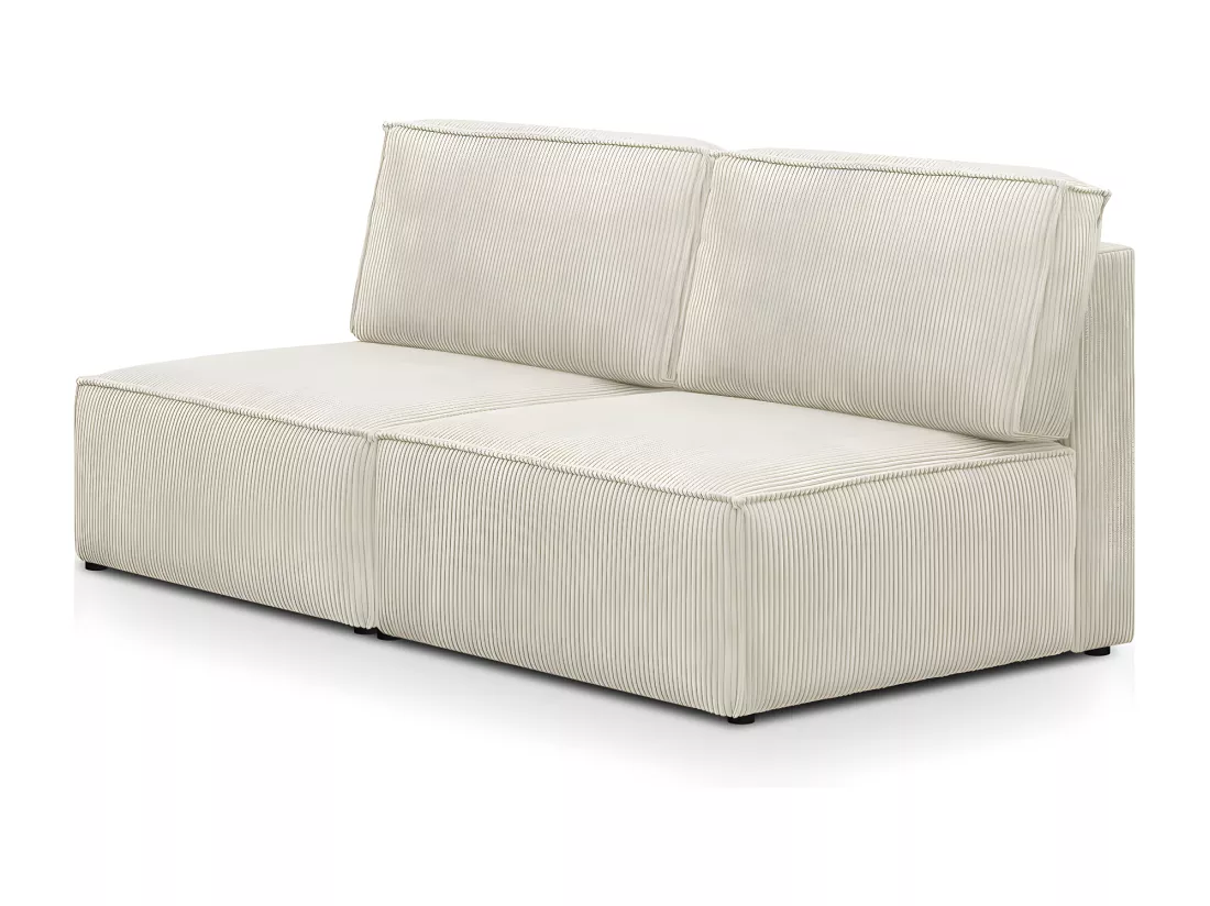Module canapé 2 places en velours côtelé beige - Harper Mod