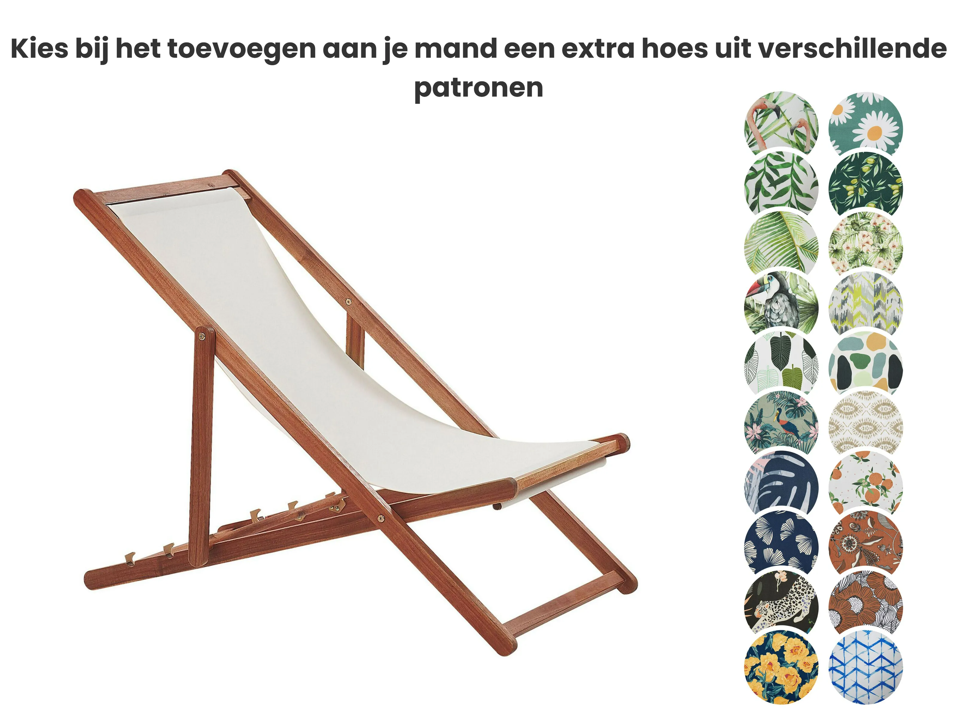 Inklapbare ligstoel ANZIO met vervangingshoezen Acaciahout Donkerbruin