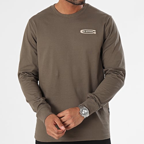 Tee Shirt Manches Longues Old School Chest D23875-C336 Taupe