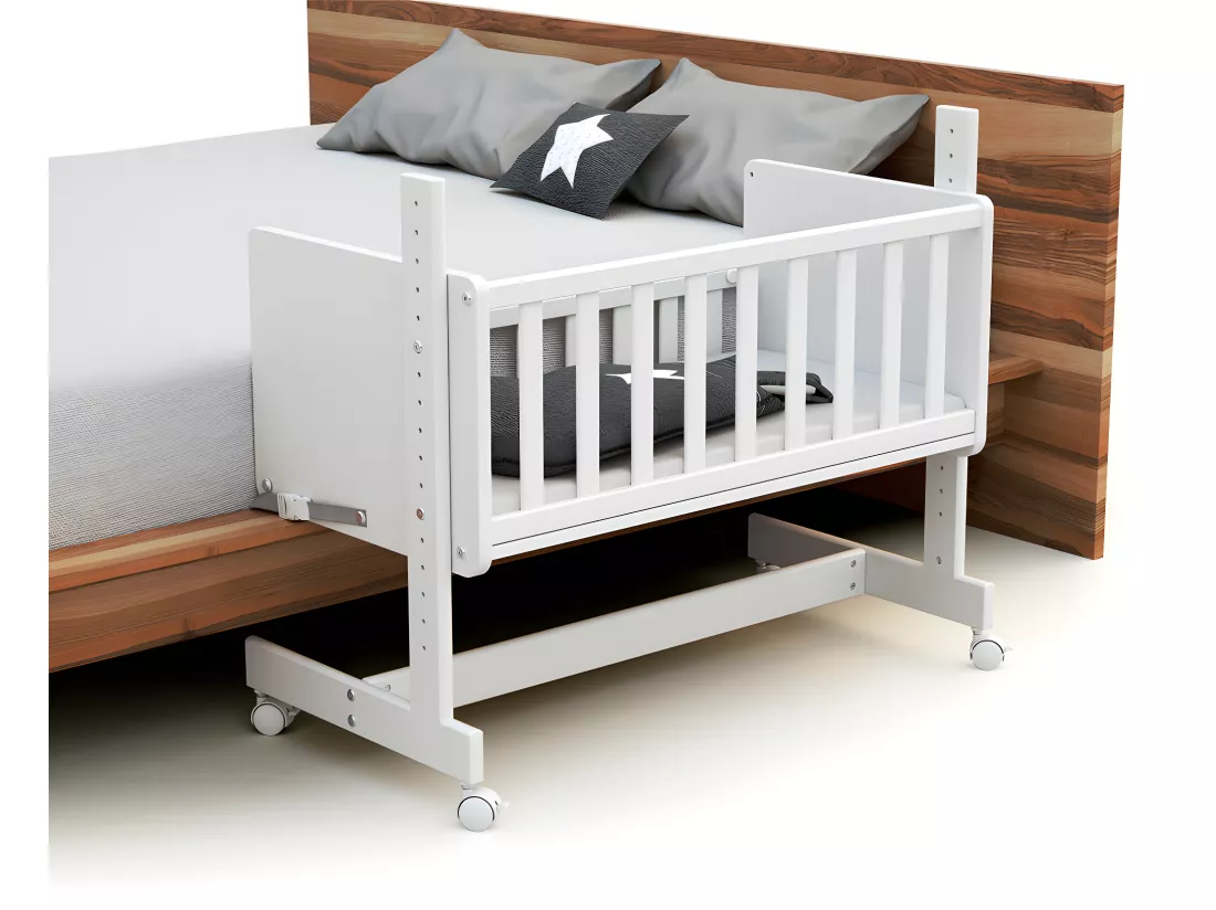 Berceau cododo évolutif en bois CONFORT Blanc 40 x 80 cm