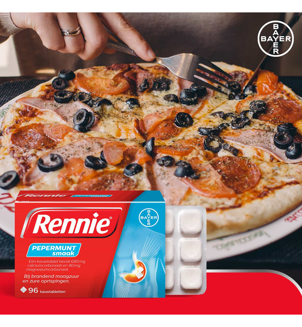 Rennie Pepermunt (96 kauwtabletten)
