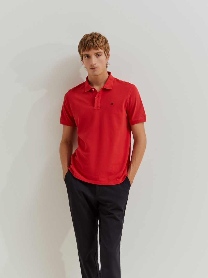 Polo piqué regular fit de algodão