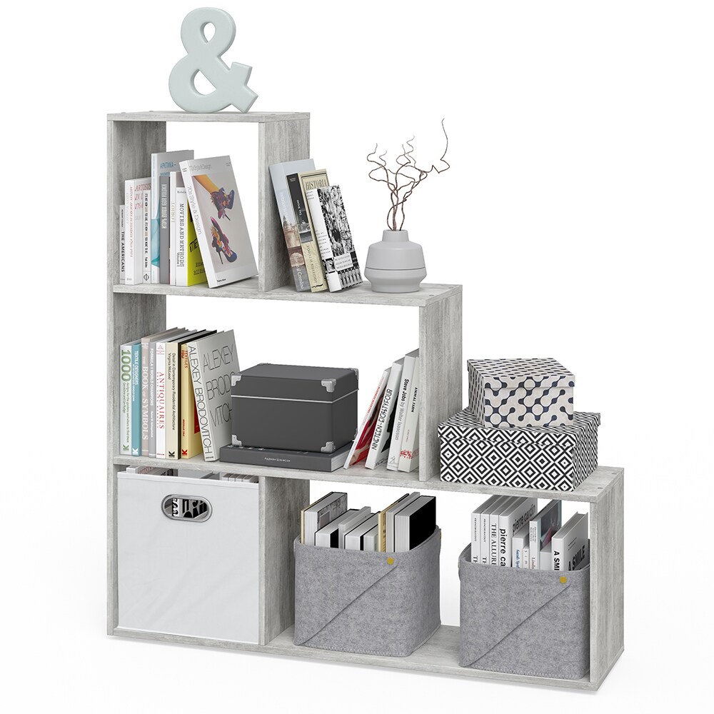 Vicco Treppenregal Asym Raumteiler Bücherregal Regal Wandregal 4 Fächer Beton