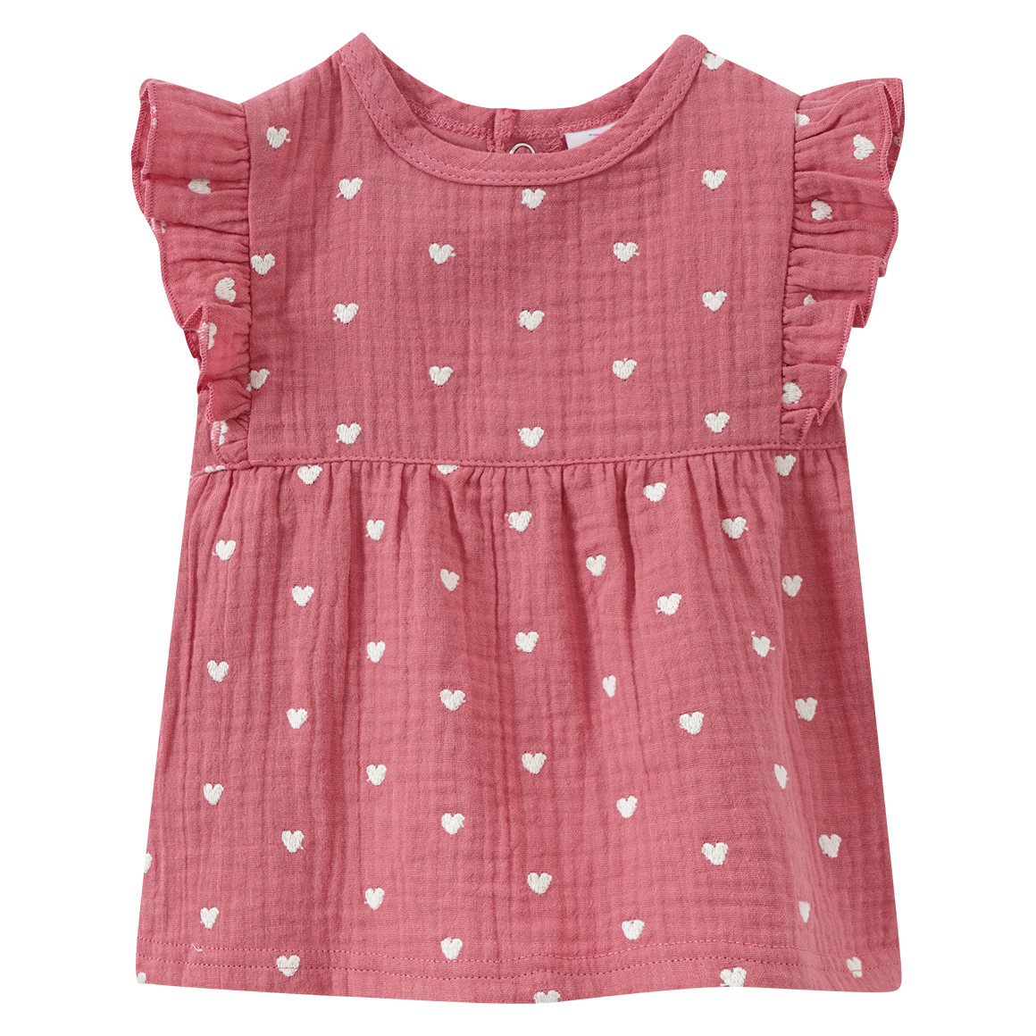 Topomini Newborn Kleid und Shorts aus Musselin dunkelrosa