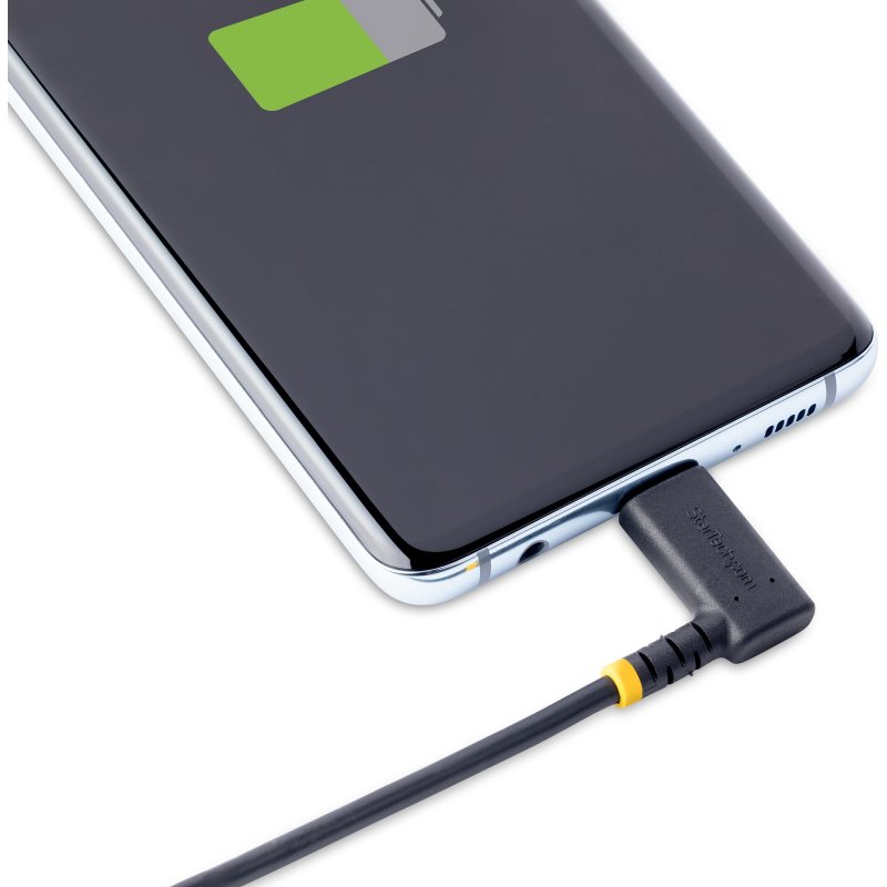 StarTech.com Câble de Charge Rapide USB-A vers USB-C de 1m, Robuste, Coudé à Droite, Charge et Synchronisation, 3A, USB 2.0, Gaine TPE et Fibre d'Aramide - Cordon de Charge USB