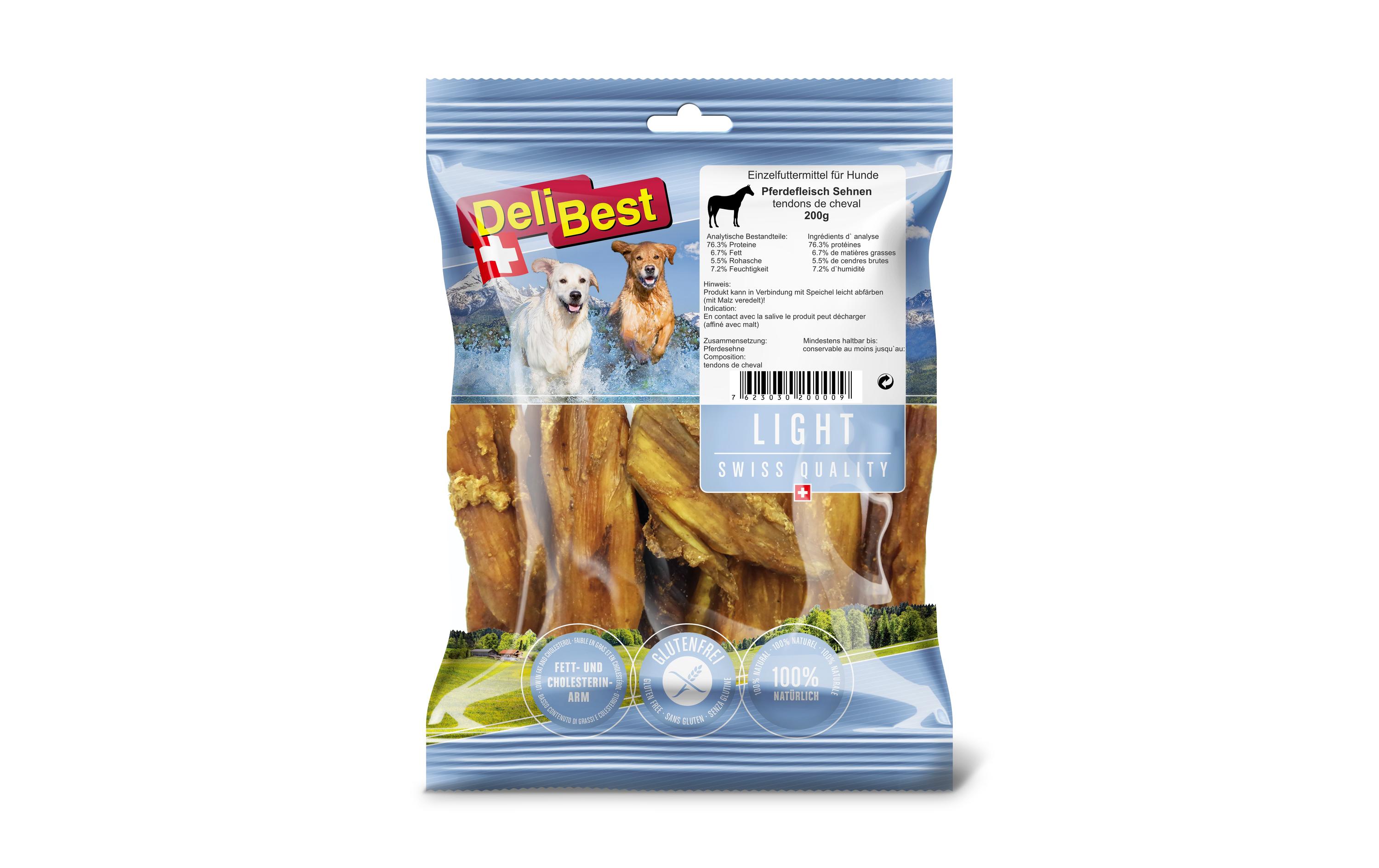 Kausnack Light Pferdesehnen, 200 gKaustangen für Hunde