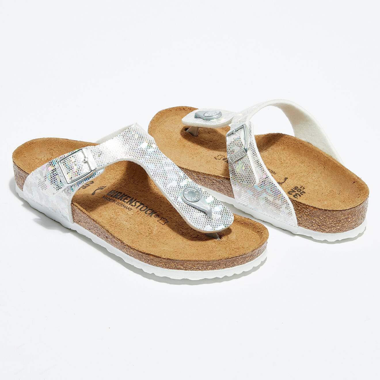 Birkenstock Mules Gizeh argenté/multicolore