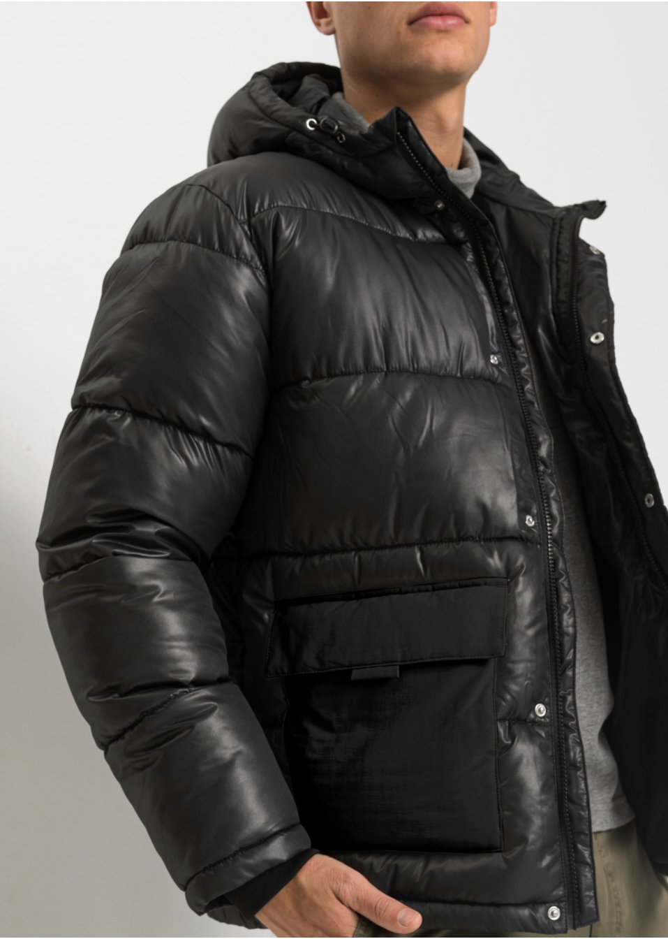 Veste matelassée en mélange de matière avec polyester recyclé, Loose Fit