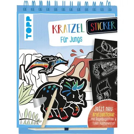 Topp Kratzel-Stickerbuch für Jungs